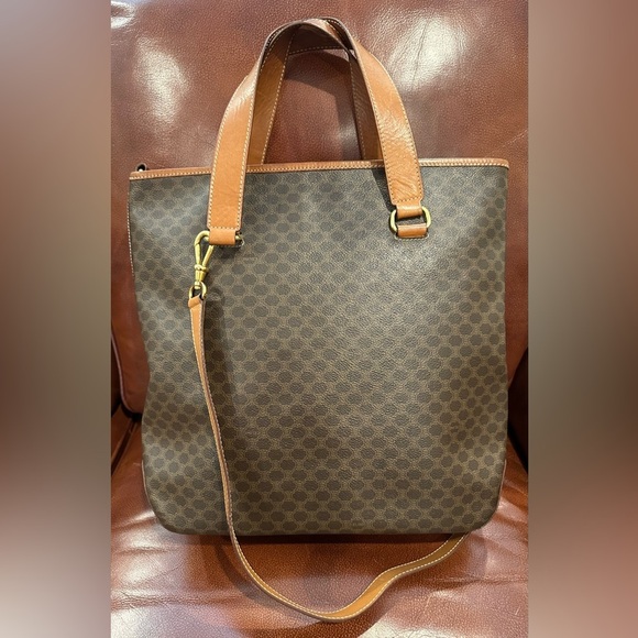 Celine Macadam Vintage Dome style Monogrammed Leather Shoulder Bag/Crossbody EUC - Picture 1 of 15